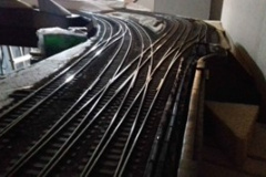 Low level lighting used to illustrate the geometry of the trackwork