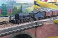 LMS Patrriot No 45517 speeds over the Rochdale Canal with a Manchester bound fitted freight
