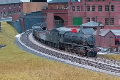 WD No 90552 leaves Slattocks Station behind with a Yorkshire bound mineral train
